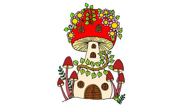 Mushrooms coloring pages